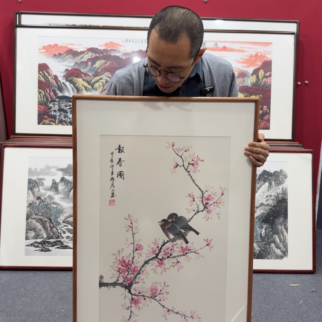 国画带框绘画90/60尺寸