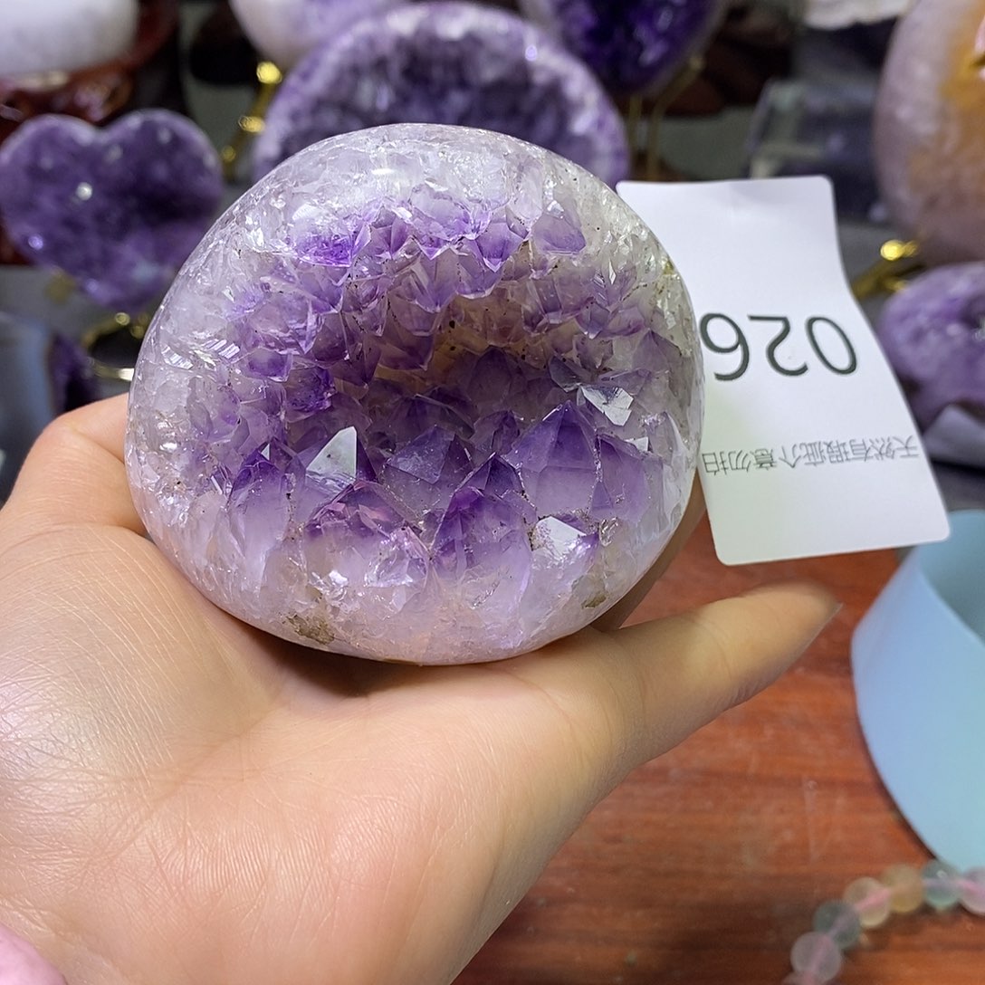 未镶嵌紫晶珠宝半成品