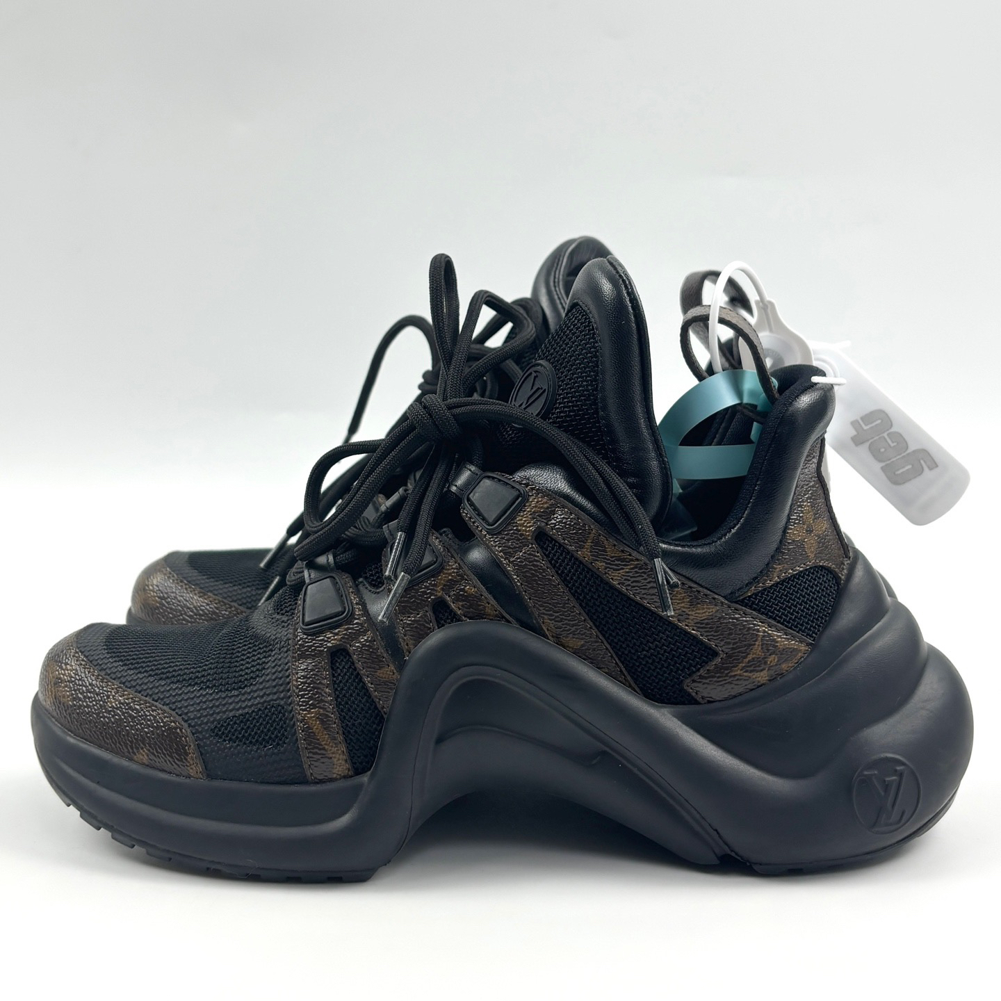 95新 LouisVuitton/路易威登 37.5码 黑色老花老爹鞋 95新 lm1967