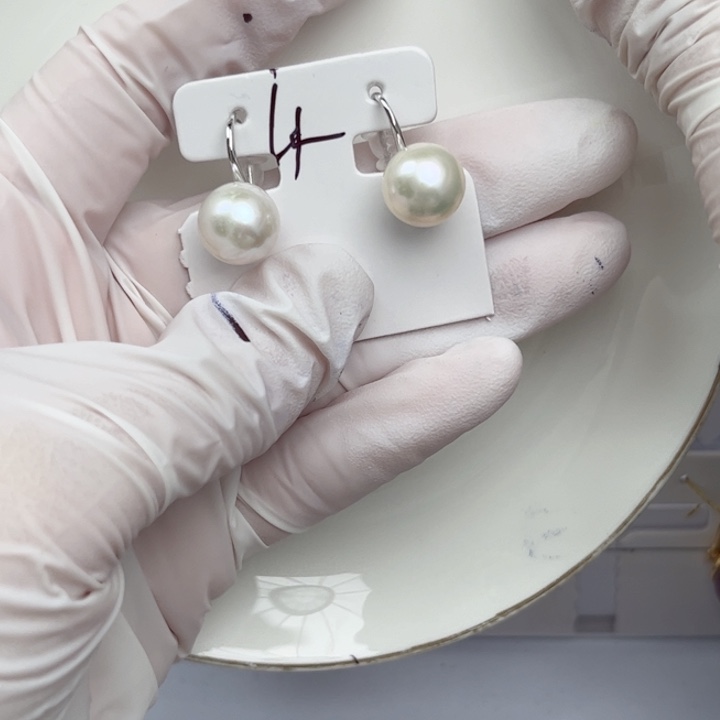 淡水珍珠耳饰银S925镶嵌