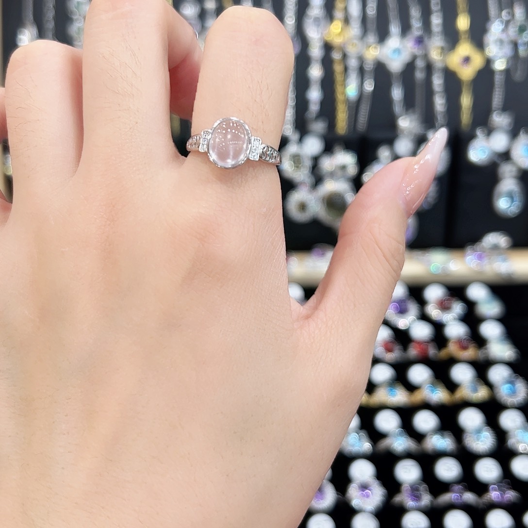 紫晶戒指银S925镶嵌天然