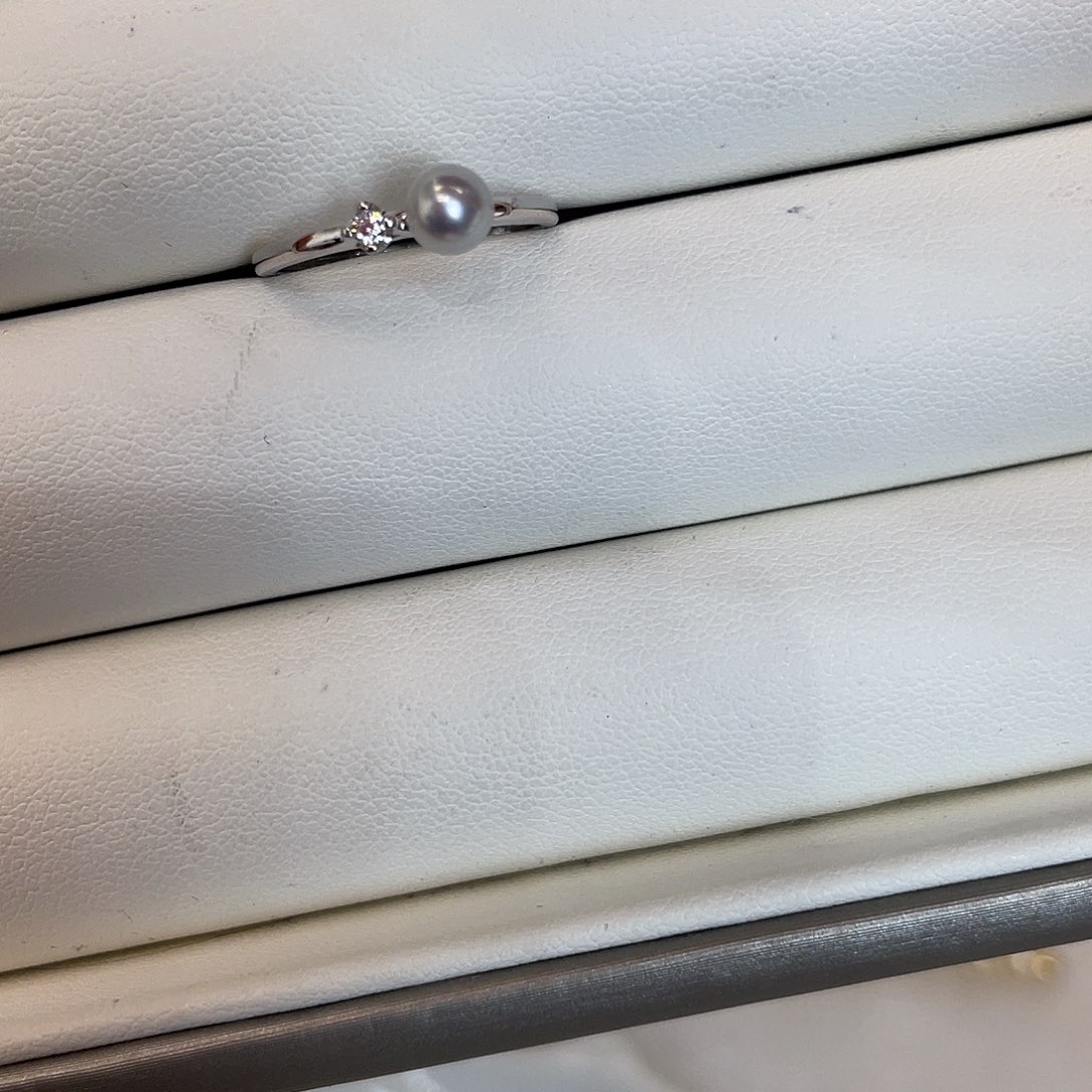 戒指海水珍珠银S925镶嵌