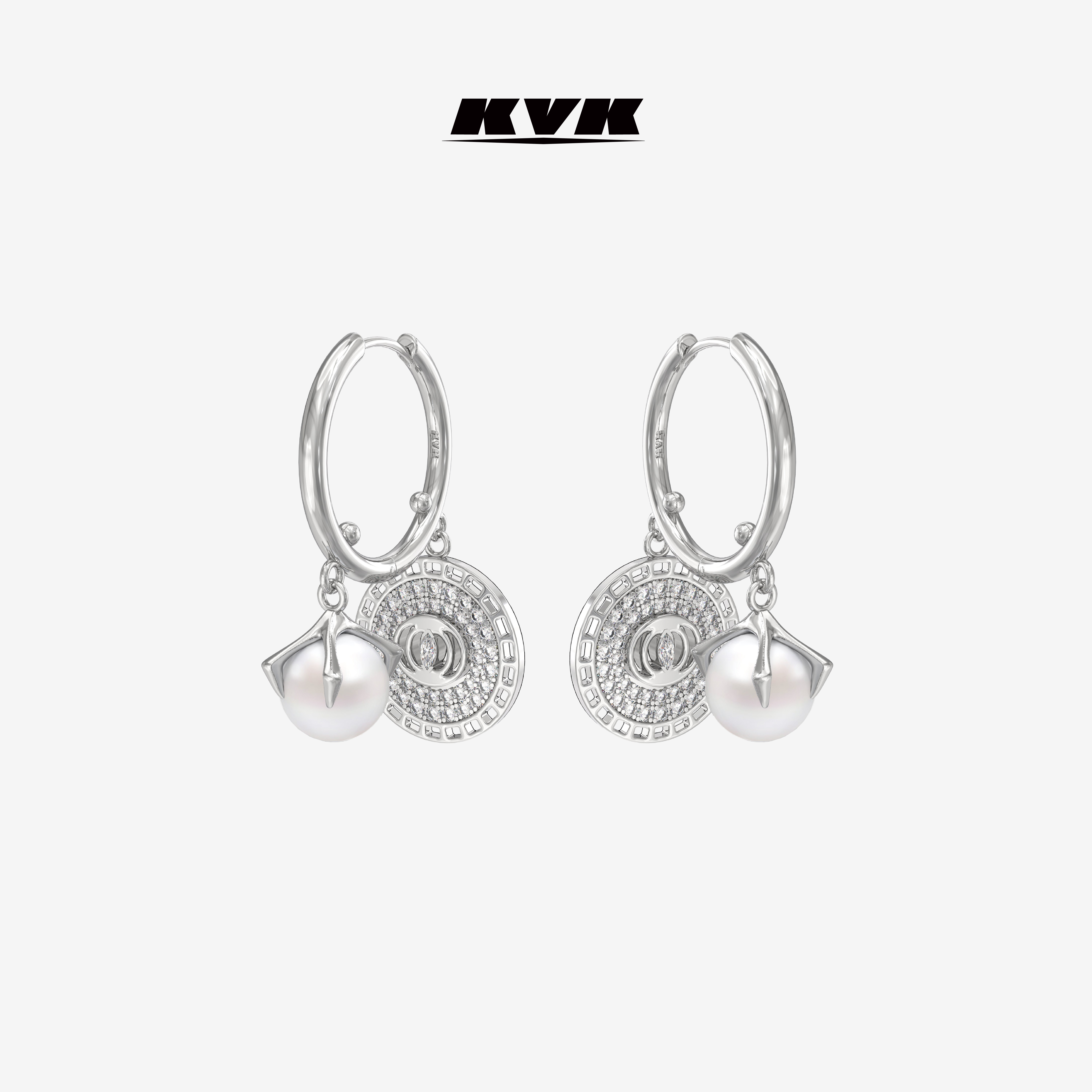 铜合金耳饰 KVK Throwback:Arachné  经典回溯系列双面吊坠耳环