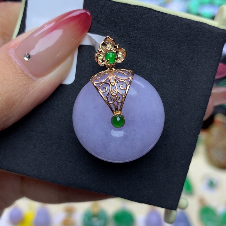 翡翠手链18K金镶嵌翡翠