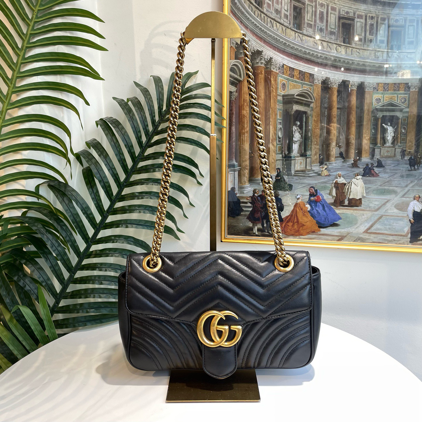 95新 GUCCI/古驰 御古屋/78302/古驰 黑金马蒙26 022标