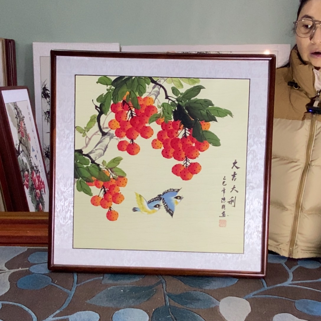 国画62✖️62手写手绘国画作品带框包邮