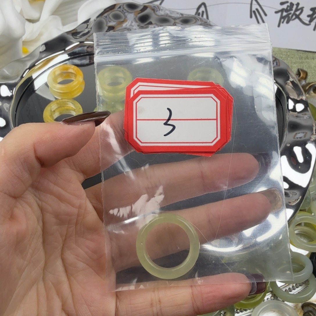 蛇纹石玉合金戒指3