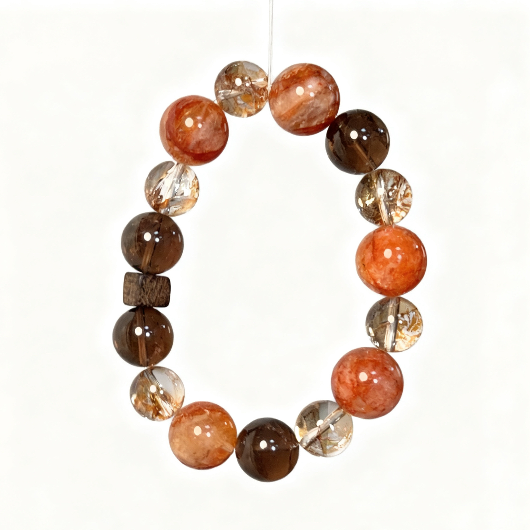 【大鱼海棠】原创设计天然茶晶金箔浇花芬达浇花手串