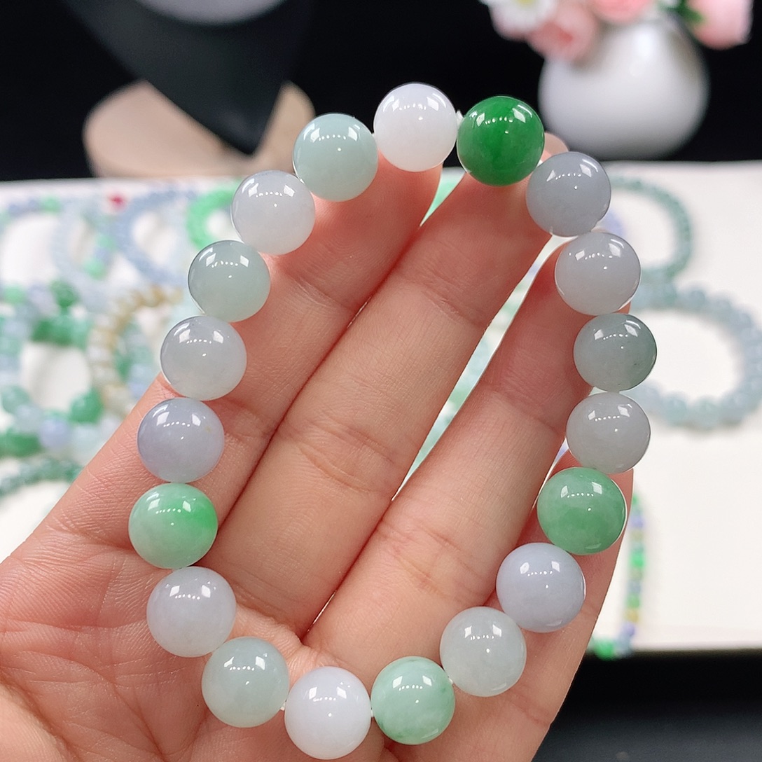 翡翠未镶嵌手链9.5-10.5mm