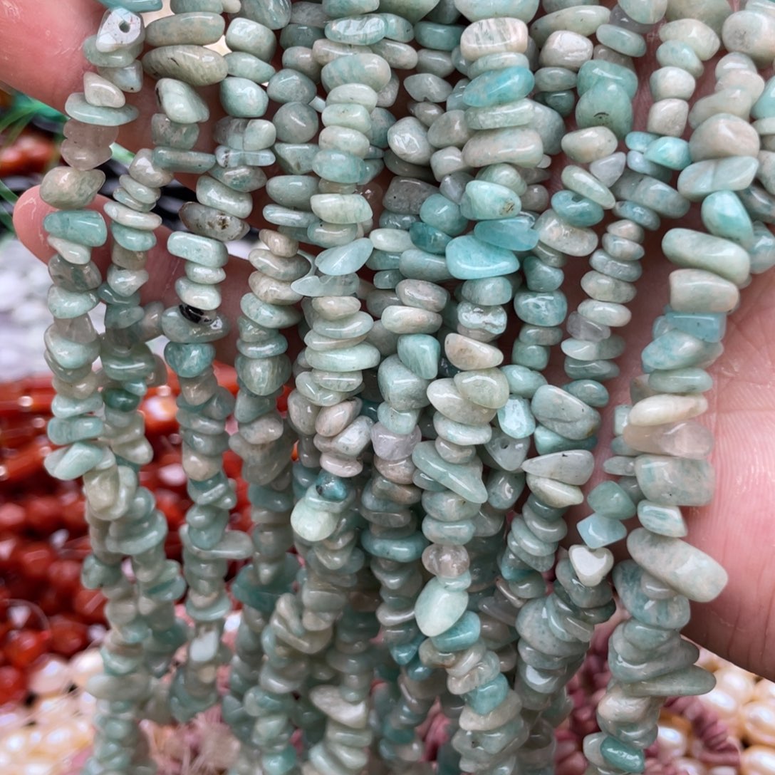 未镶嵌玛瑙/玉髓珠宝半成品天河石碎石1条长条