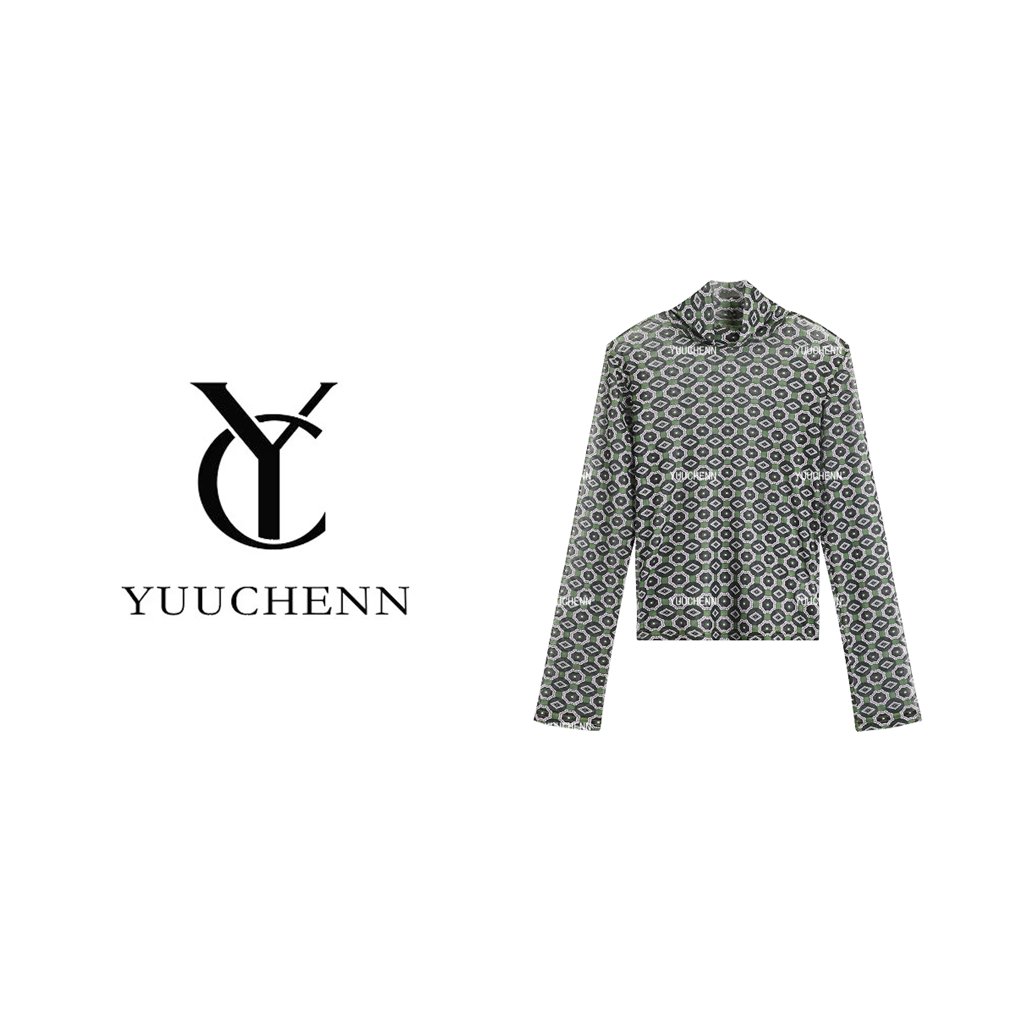 YUUCHENN 碎花长袖常规T恤气质女士百搭LXX-W62192