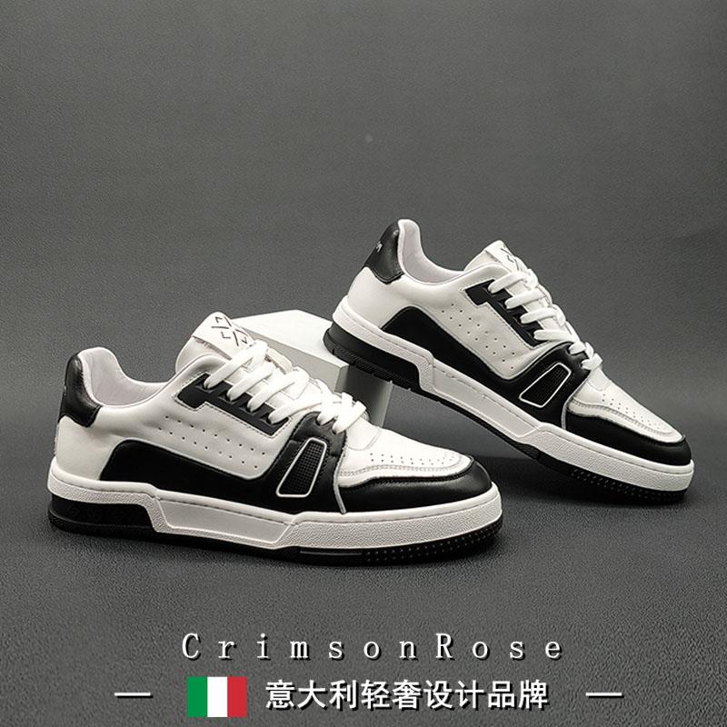 大牌撤柜CR轻奢意大利秋冬小白鞋男真皮潮流百搭休闲 鞋子欧洲站