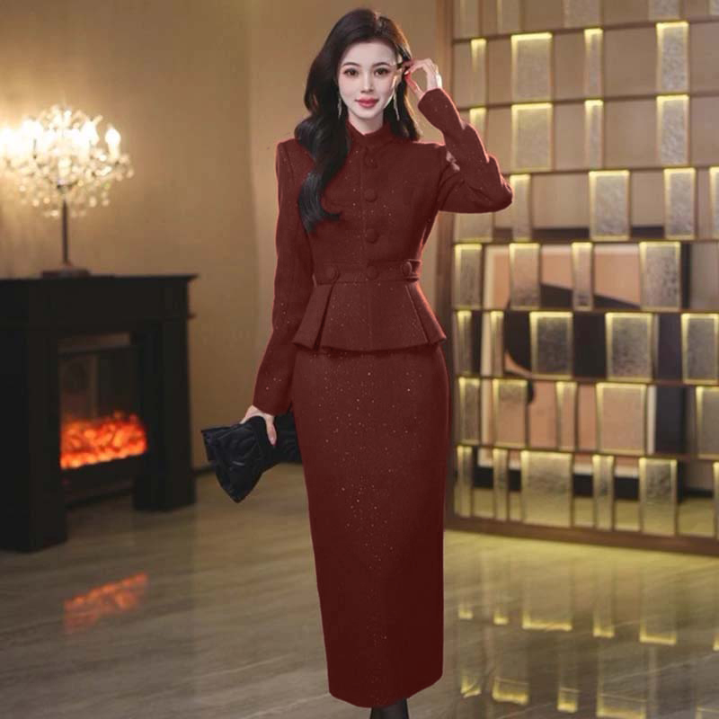 【两件套】小香风套装裙女高级感高端婚宴礼服两件套LJ0148