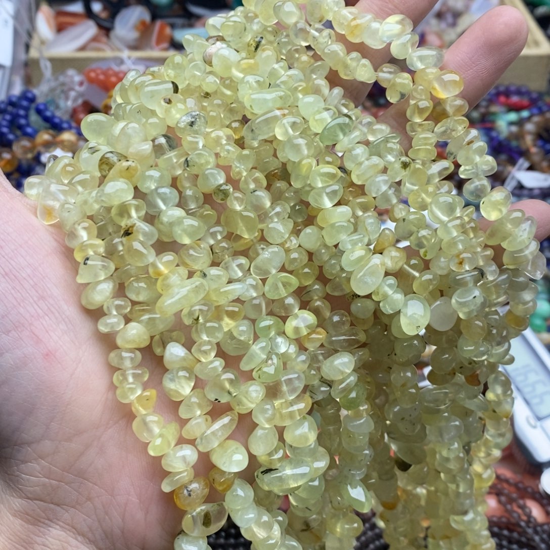 玛瑙/玉髓未镶嵌珠宝半成品一条天然8mm黄葡萄石随行