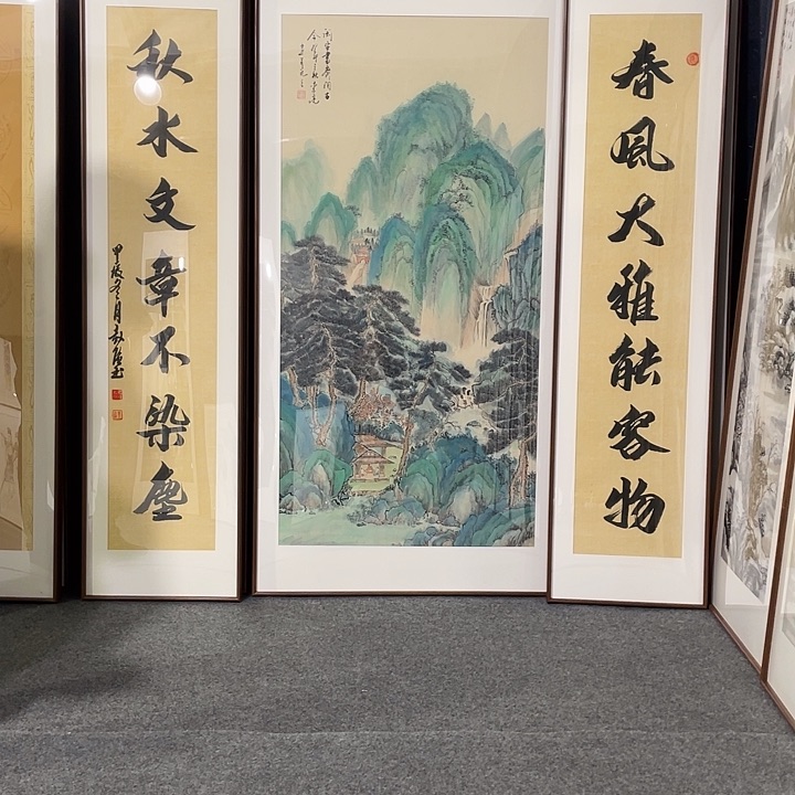 国画手绘画作带框发货