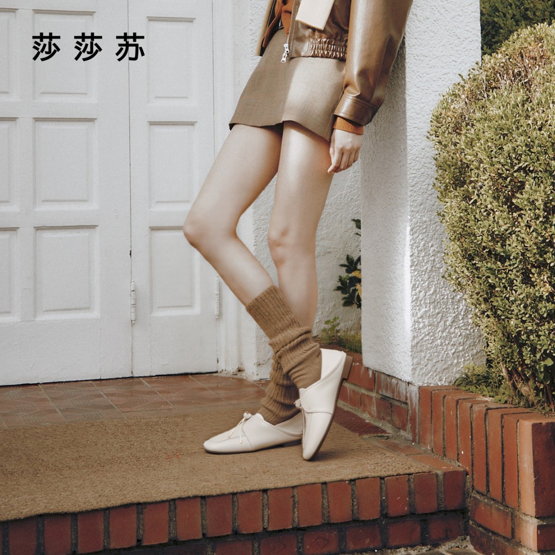 【纽约时报】莎莎苏2025秋新款英伦流光风两穿单鞋乐福鞋ZA65500-43