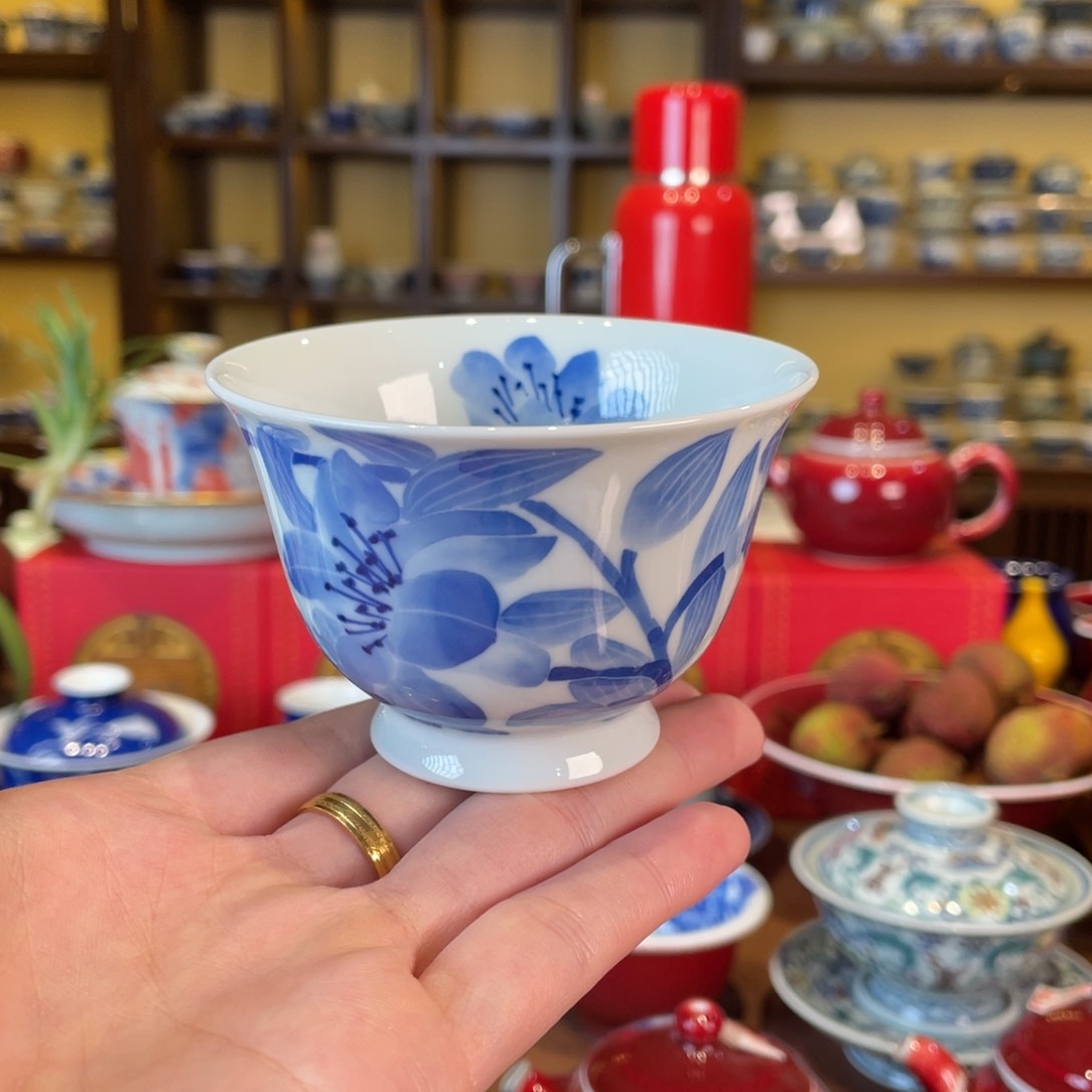 清欢柴窑，青花杯