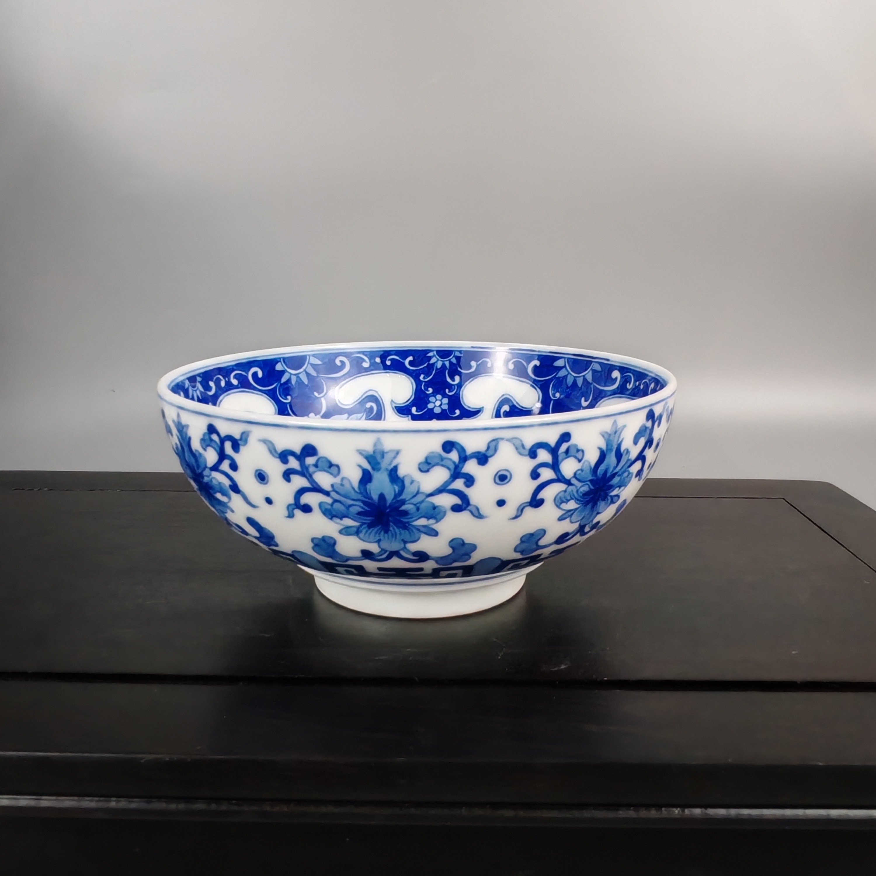 景德镇陶瓷茶器青花瓷纯手绘宝相花主人杯