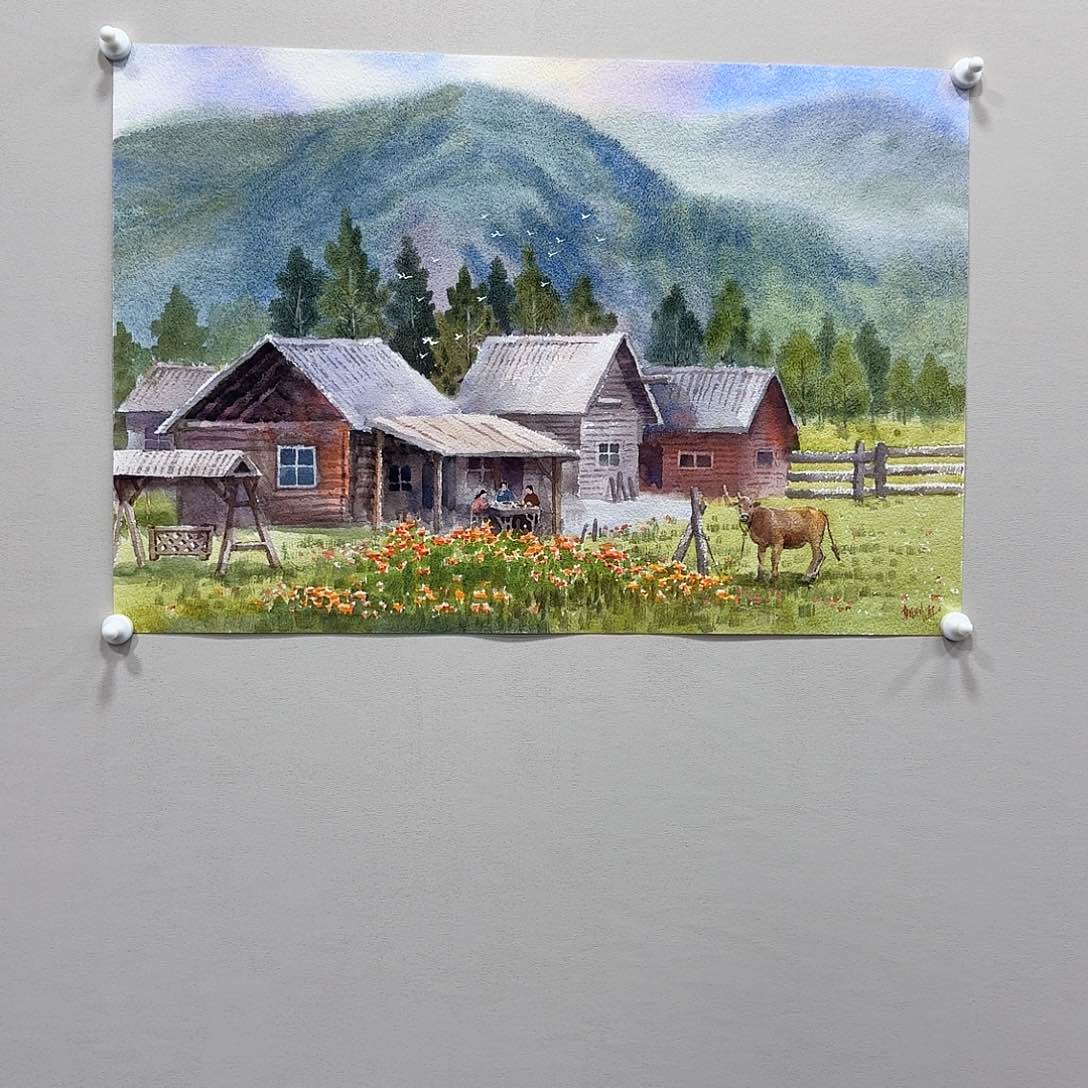 国画武朝利56x38cm水彩山水