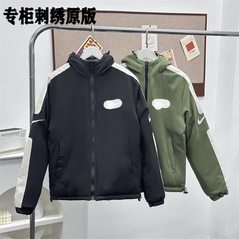 【耐客K78刺绣门店原版】秋冬加厚棉衣男女同款双面穿运动休闲情侣