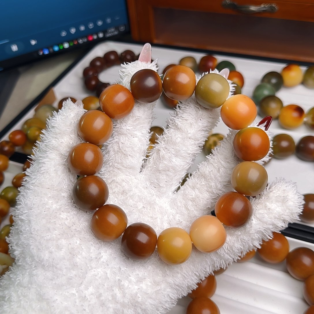 菩提根/象牙果手串卡20干磨手持微微瑕