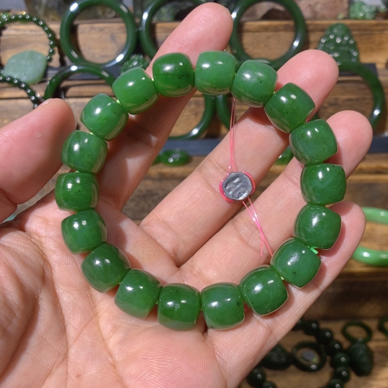 【闪购商品】吊坠(不含链)未镶嵌和田玉福**余加拿大碧玉手串 12