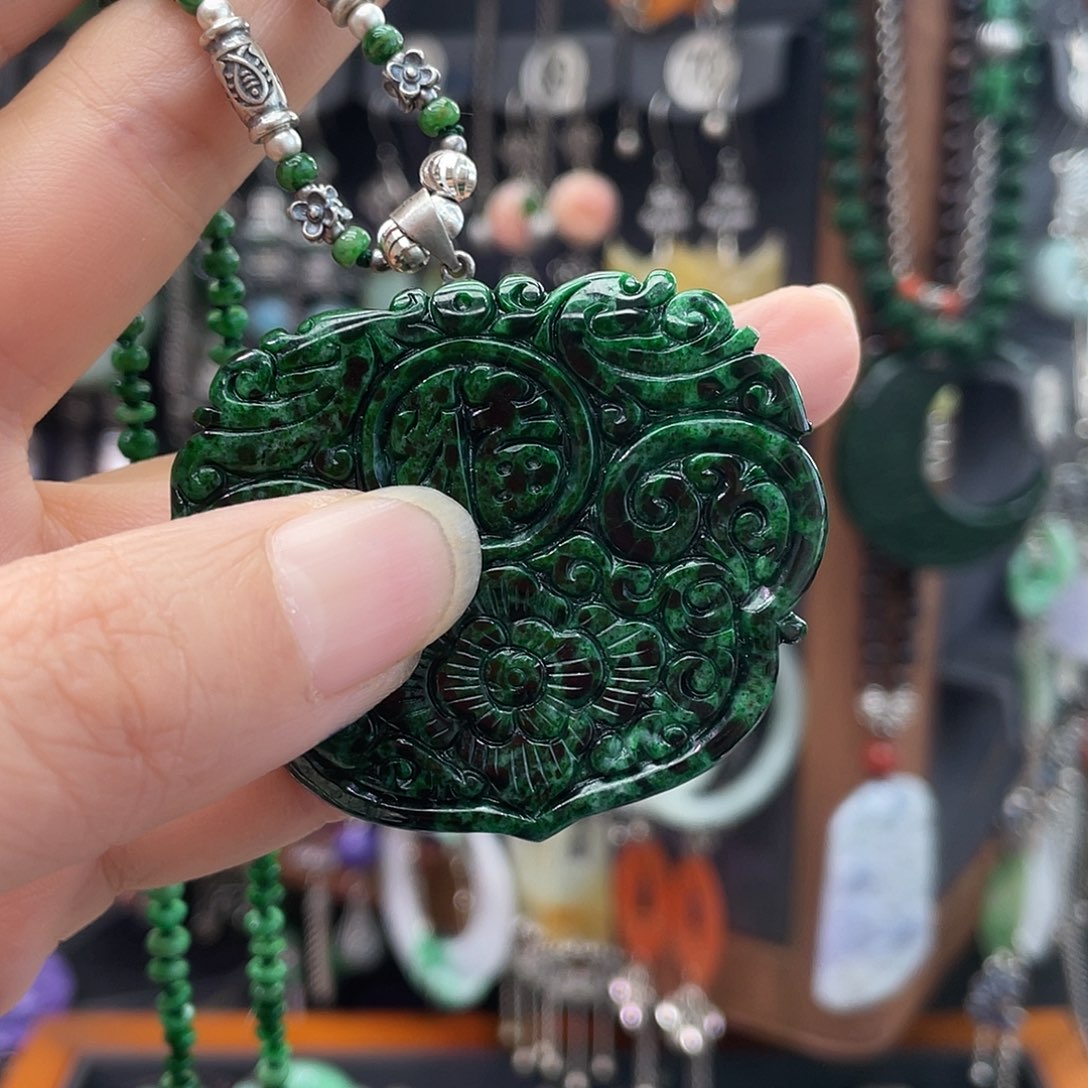 翡翠银S925镶嵌耳饰梓***爸816hnnghh