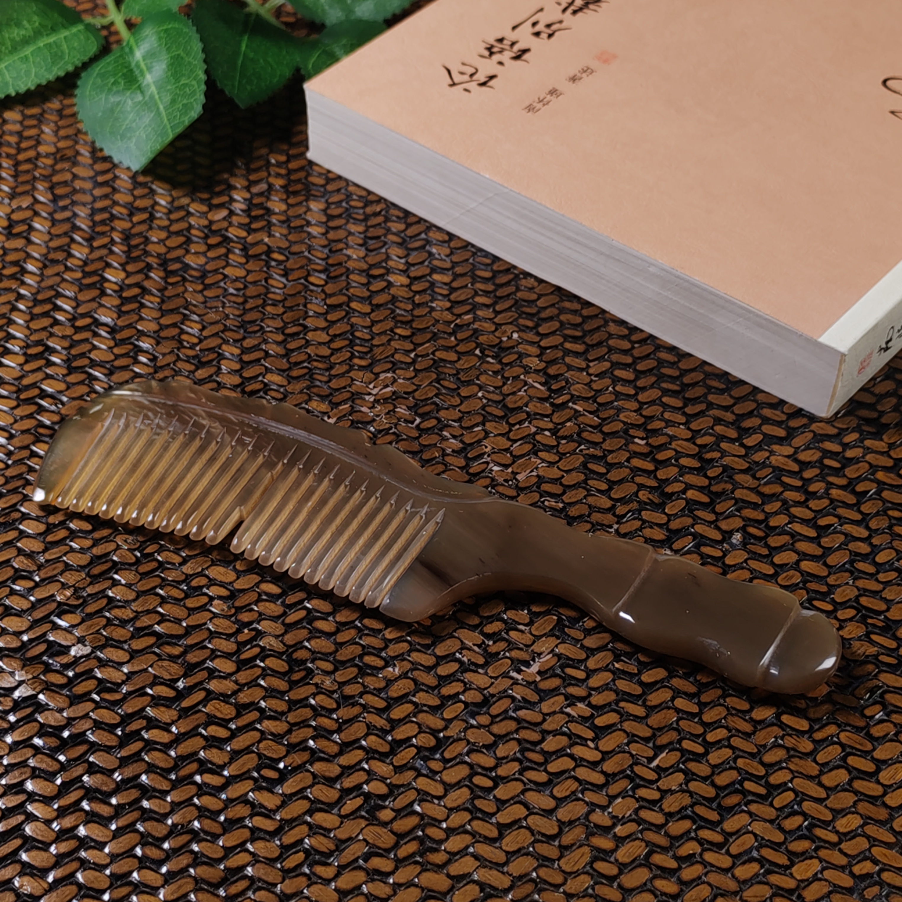 【吾心原创】天然牛角梳子竹节梳