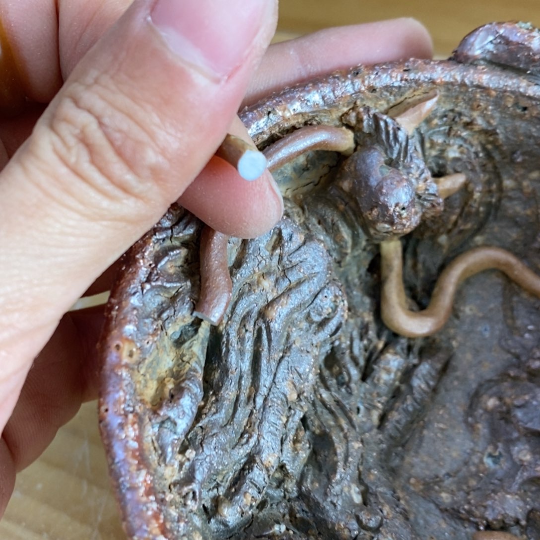 陶园柴烧，精品高货。G13 裂纹 磕到了大瑕疵