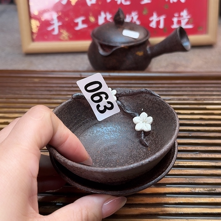 纯手工制作粗陶茶具