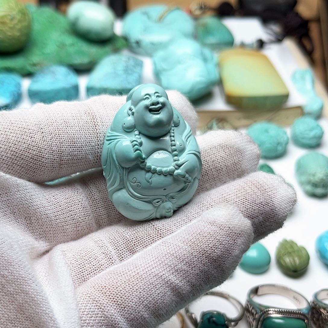 绿松石珠宝奇石未镶嵌凉*