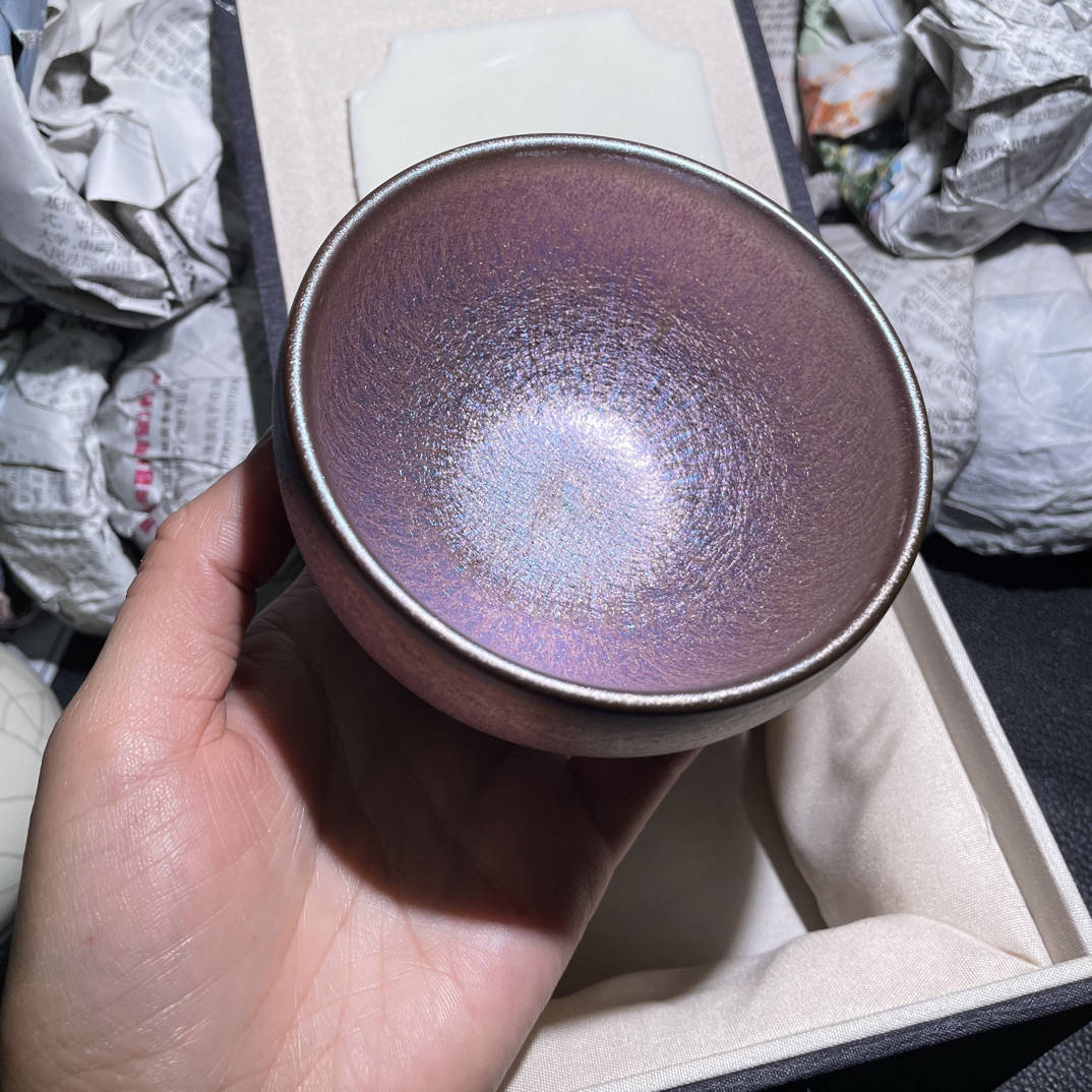 【粉紫流光溢彩 】建盏主人杯