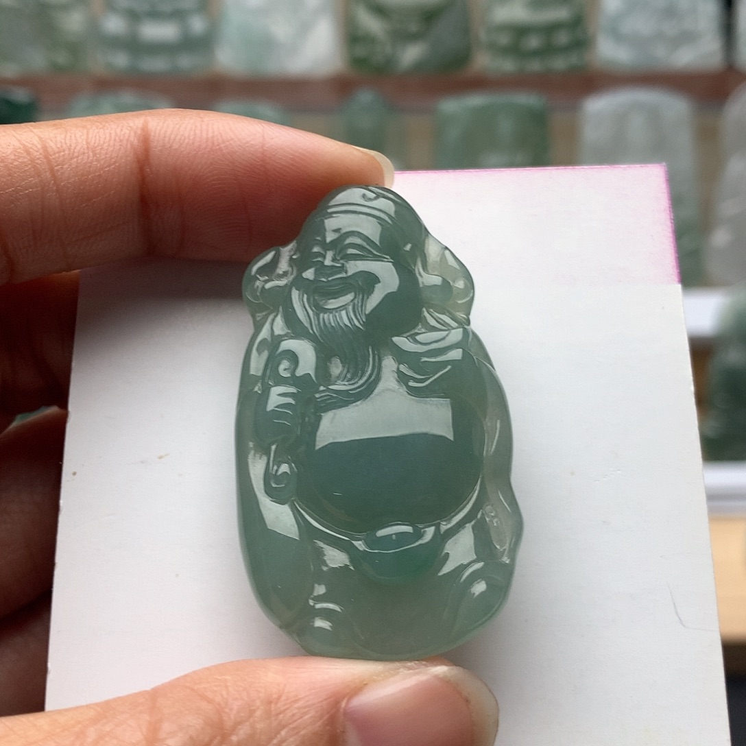 翡翠未镶嵌颈饰财神节