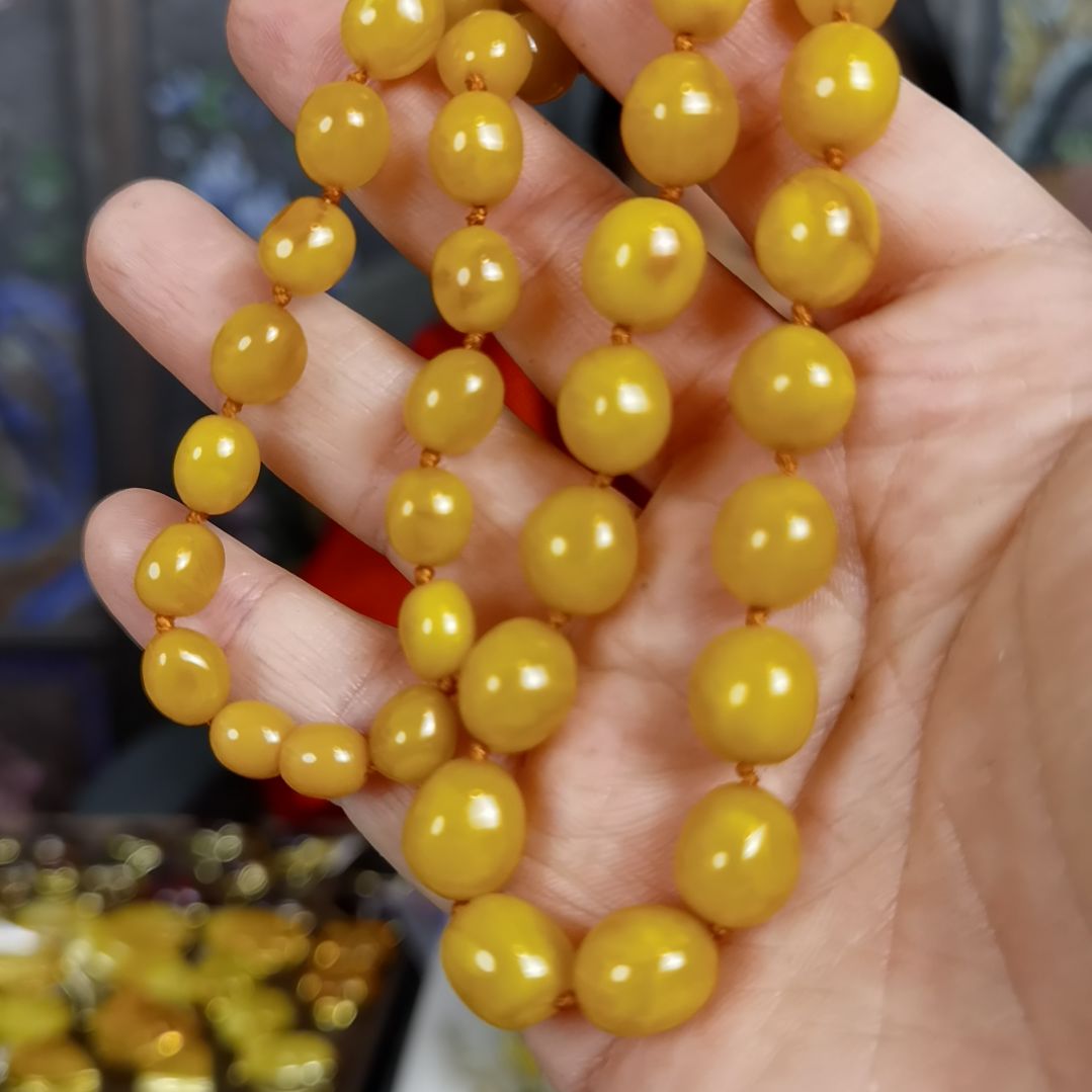 琥珀颈饰未镶嵌项链
