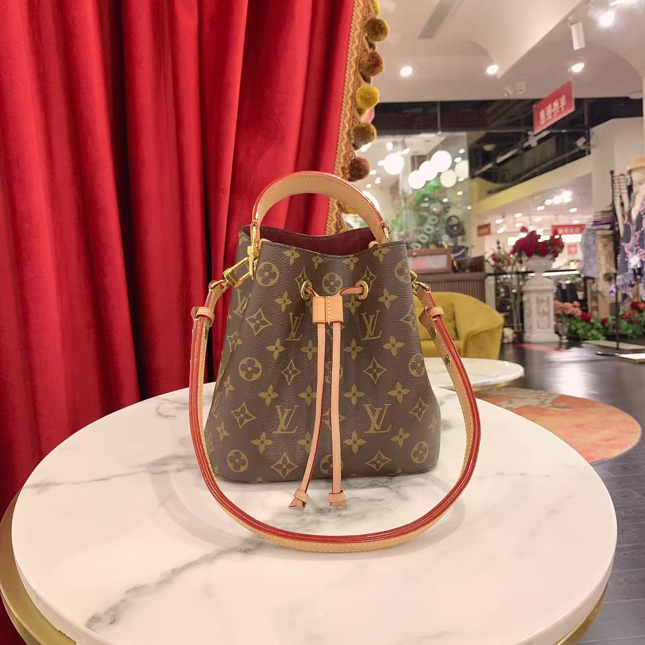 95新 LouisVuitton/路易威登 GGS新款水桶 bb老花芯片款 23018610