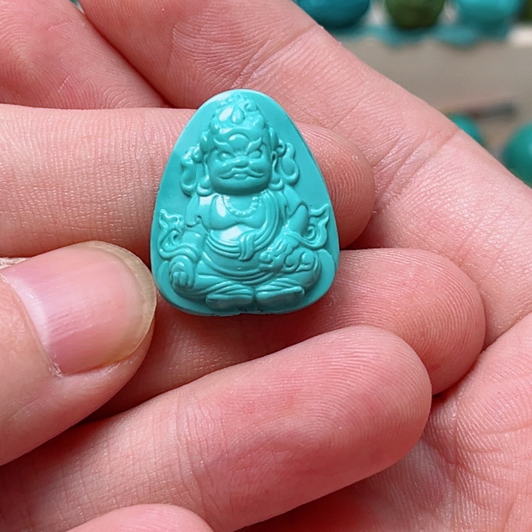 绿松石黄财神未镶嵌