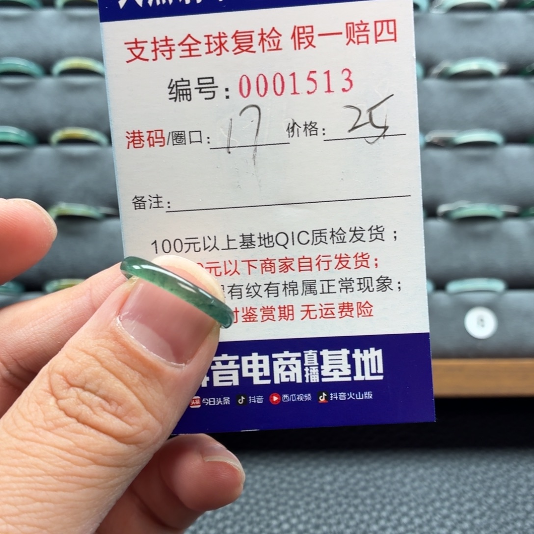 翡翠未镶嵌戒指1513