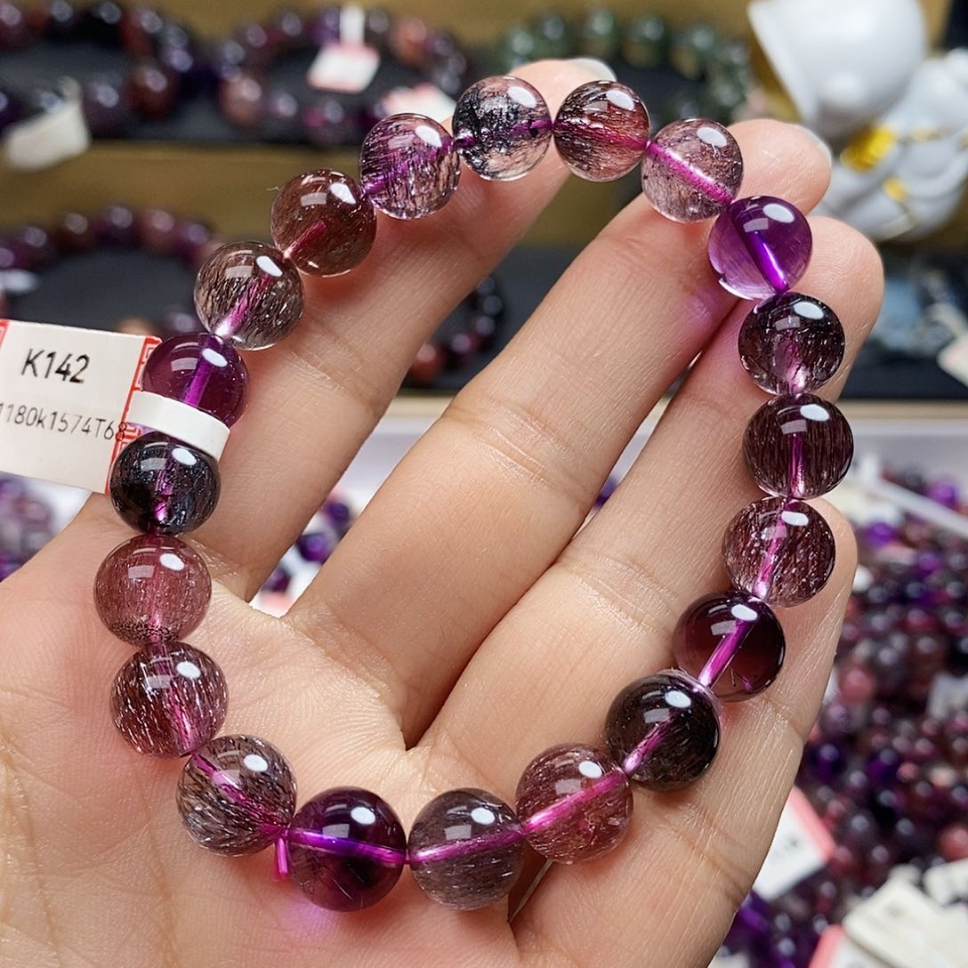 未镶嵌手链水晶黑加仑超七9.9m K142