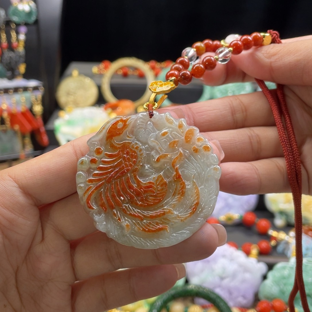 翡翠颈饰未镶嵌代编织