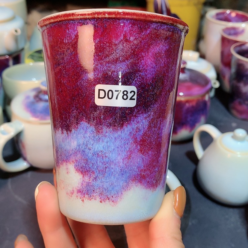 【闪购商品】微瑕钧瓷主人杯摆件工艺品