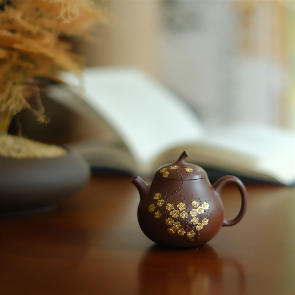 大碗茶器【疏影暗香·茄瓜】紫砂壶宜兴原矿紫砂泡茶壶手制130cc