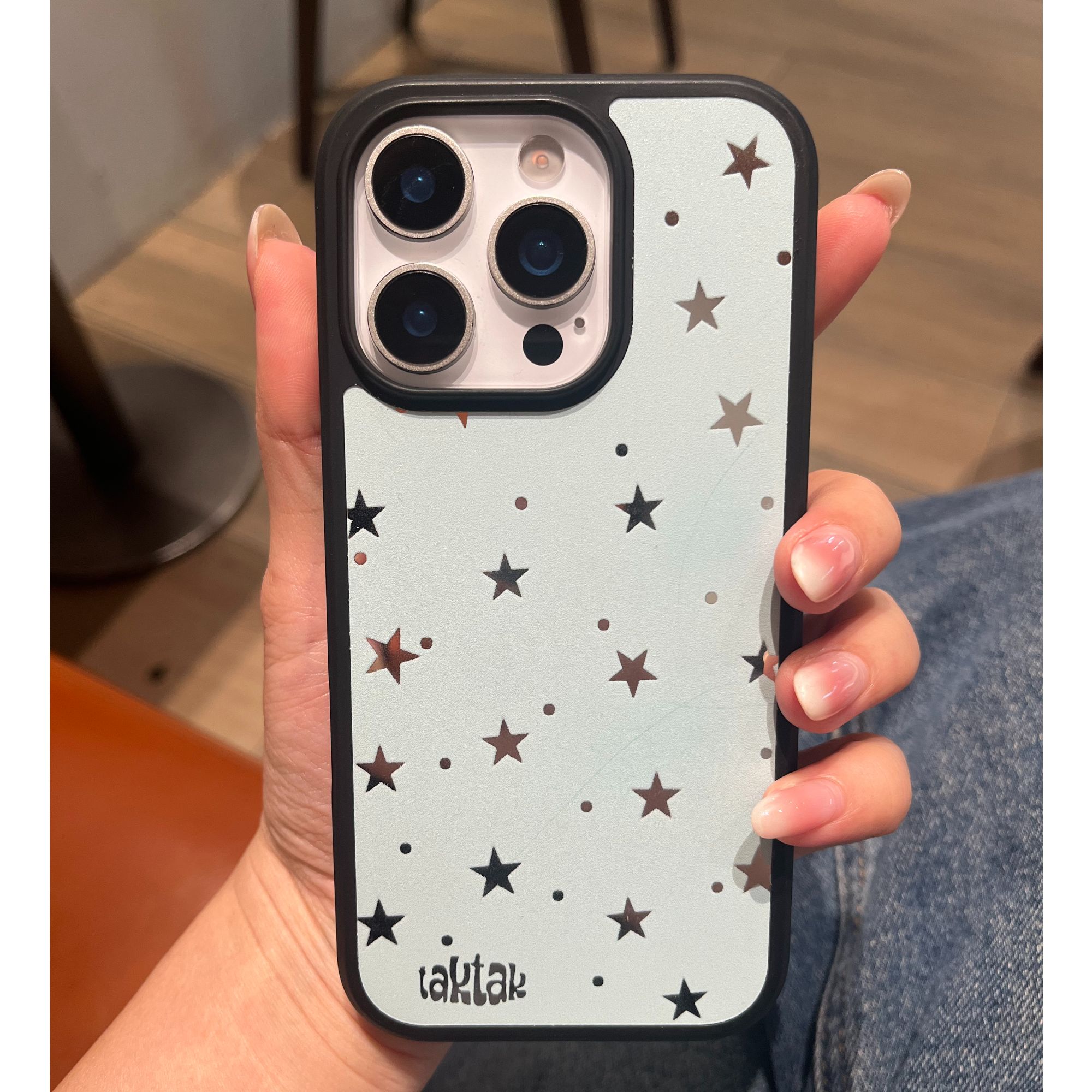 简约ins薄荷星星磨砂镜面手机壳适用于iPhone17promax华为小米