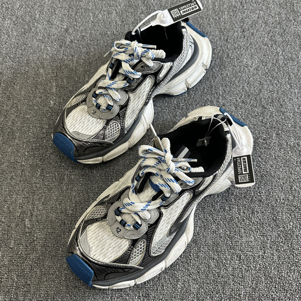 95新 Balenciaga/巴黎世家 3xl 白蓝 42 老爹鞋 男款二手