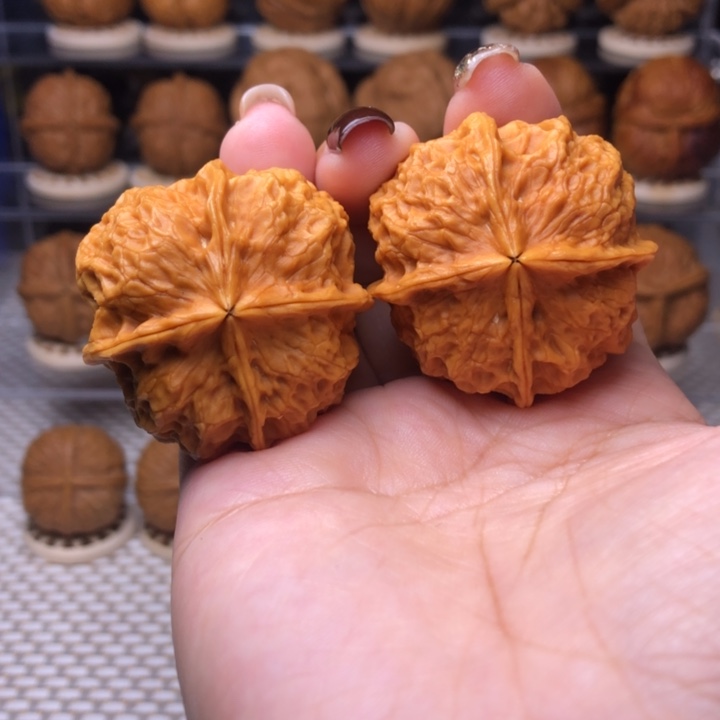 把件文玩核桃32号凤凰牡丹四楞39尺