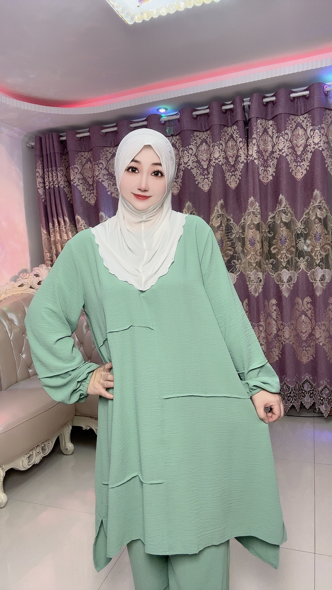 迪拜宽松清凉套装