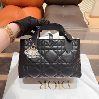 99新 DIOR/迪奥 Toujours小号黑色淡金扣托特包