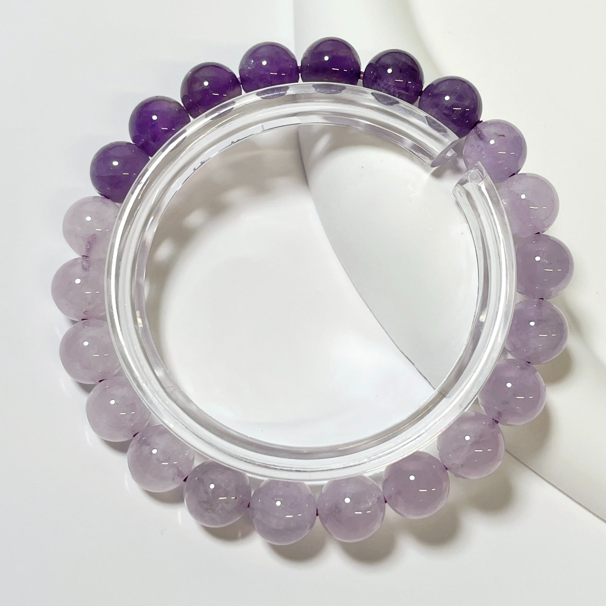 【秋先生】渐变紫水晶天然薰衣草奶盖紫水晶