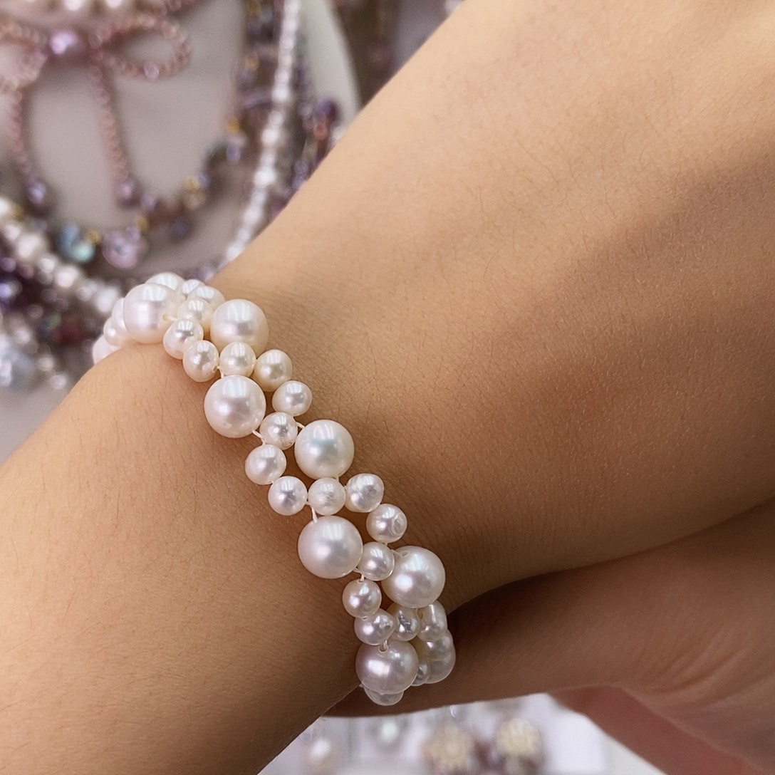 淡水珍珠耳饰银S925镶嵌