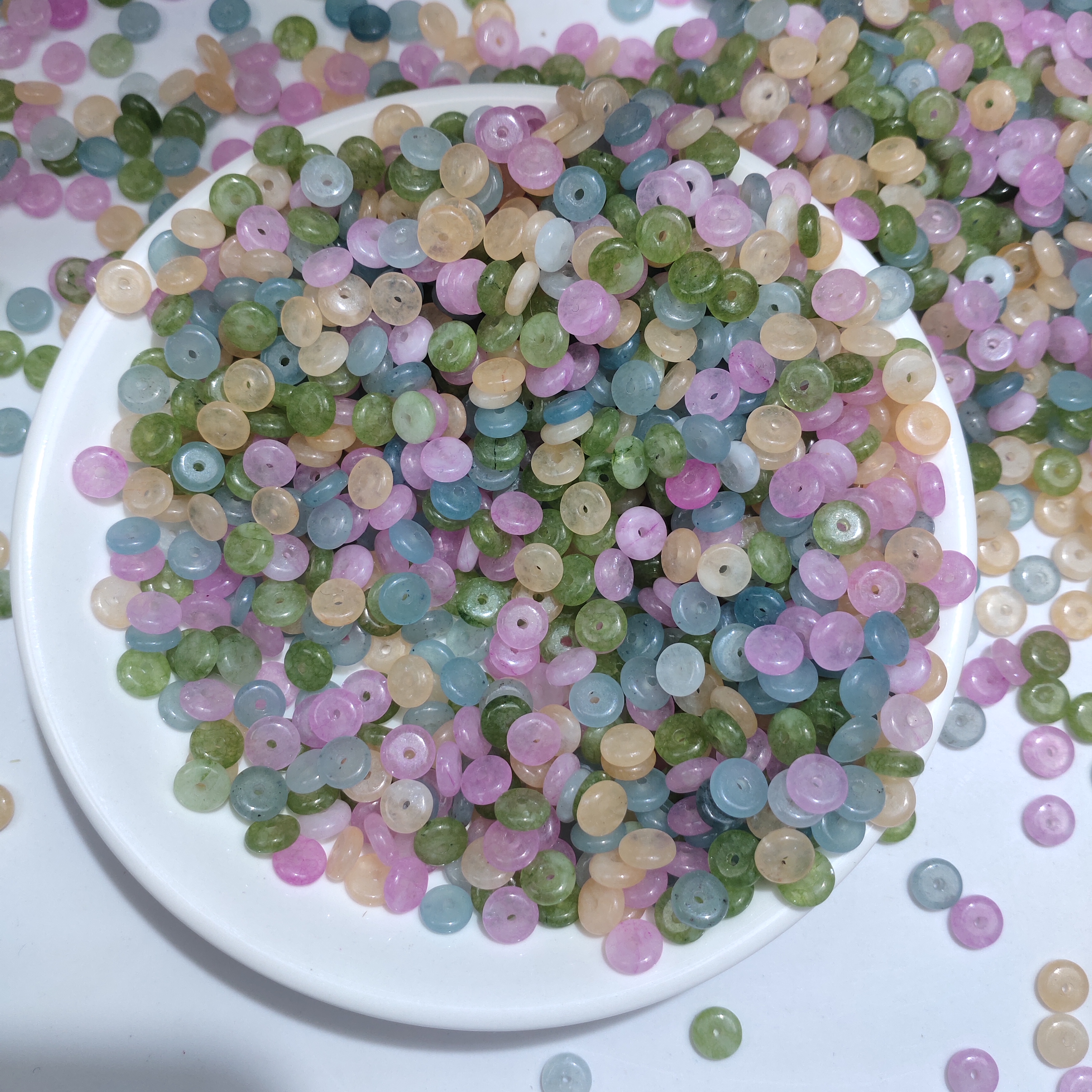 散珠A004多宝碧玺算盘6*1MM*30颗