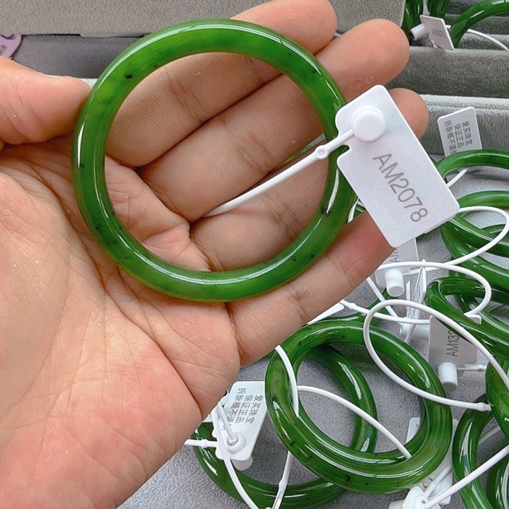 和田玉（碧玉）手镯未镶嵌57.7